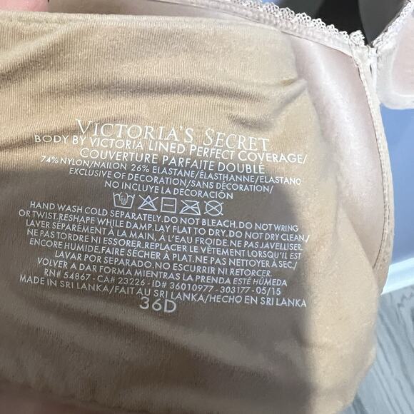 Lot Of 2 Victoria Secret Body By Victoria Bras 2 Nude Size 36D - Picture 8 of 9